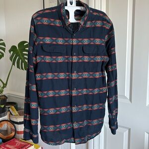 Roark Revival Flannel Long Sleeve Button Down Shirt Men's Size S Hiking Outdoor